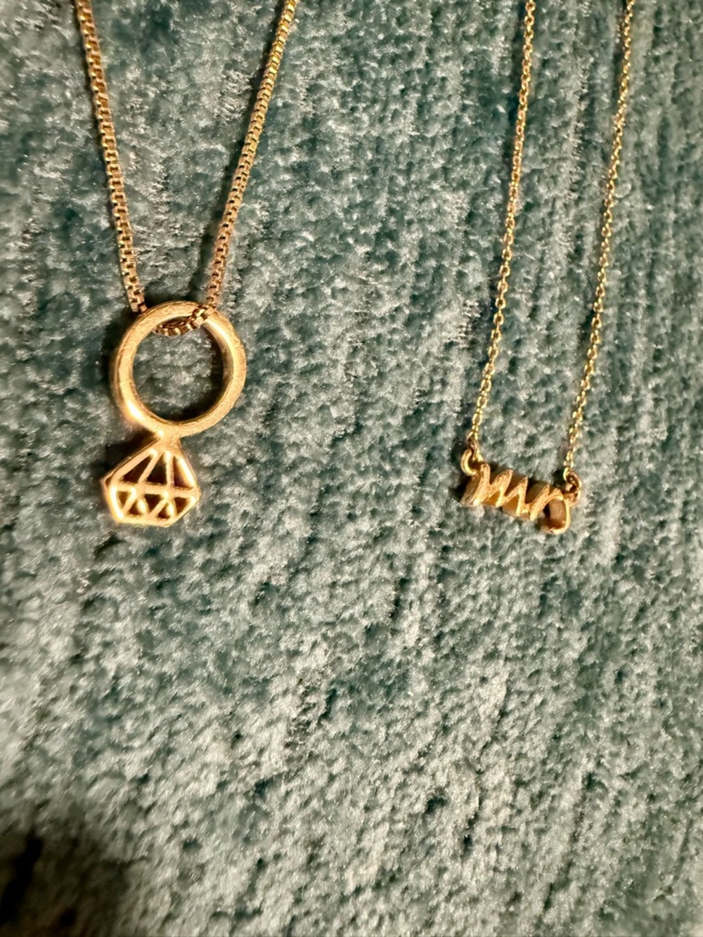 Kate Spade Gold tone engagement bridal Mrs - wedding ring necklace set (connect)